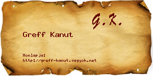 Greff Kanut névjegykártya